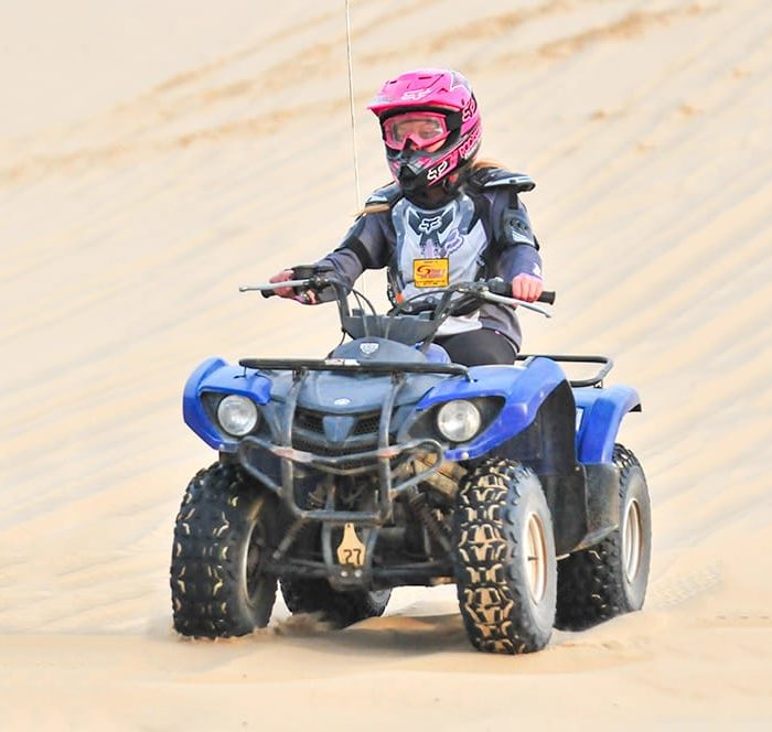 Woman riding a beginner's ATV in Oregon