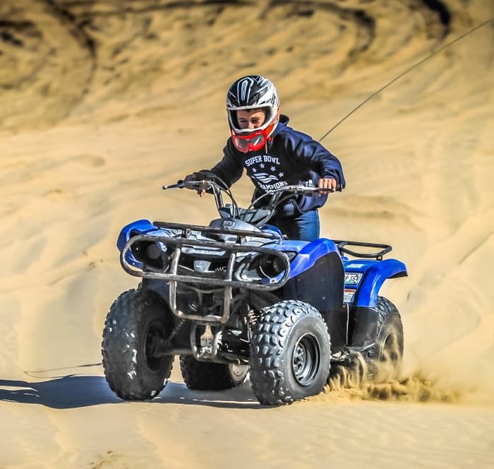 Guest riding in Palm Springs on a beginner ATV