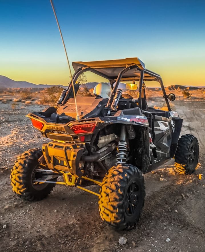 Guest parked and sitting in a Polaris RZR xp4 1000cc watching the sunset in Palm Springs, CA